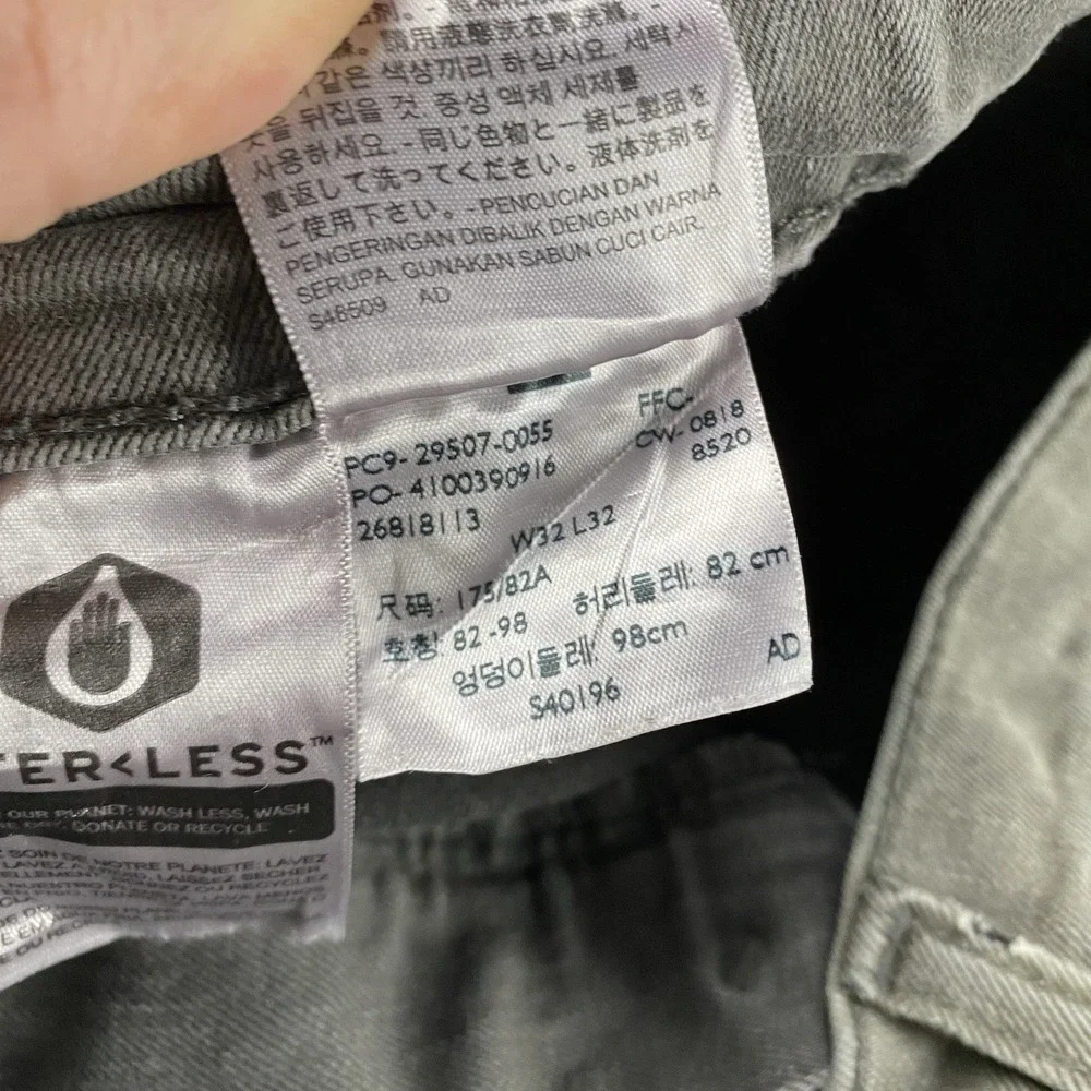 Levis 502 Taper Fit Jeans‎ Mens 32x29 Gray Mid Rise